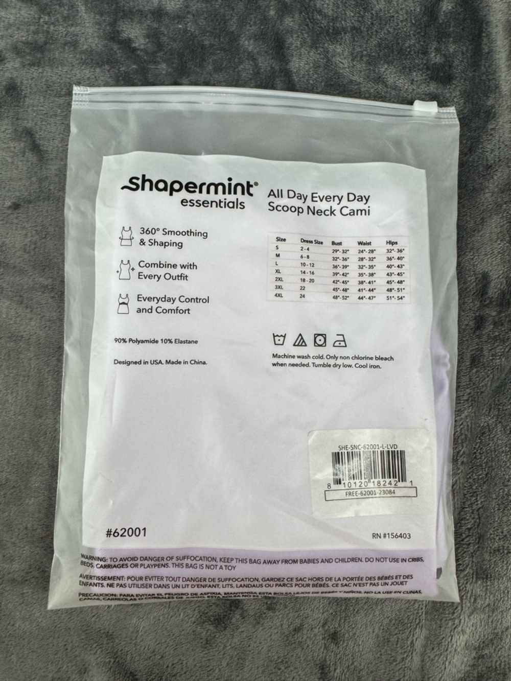 NWT Shapermint All Day Everyday Lavender Purple Scoop Neck Cami Camisole Large - Picture 5 of 6